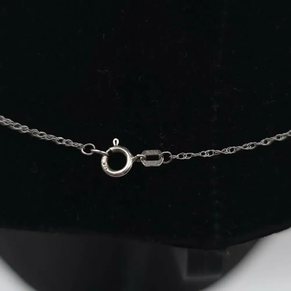 MIDAS 925 Cable Chain Necklace Genuine‎ Diamond Charm Pendant
